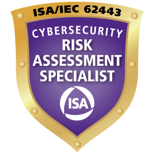 ISA/IEC 62443 Cybersecurity Risk Assessment Specialist badge